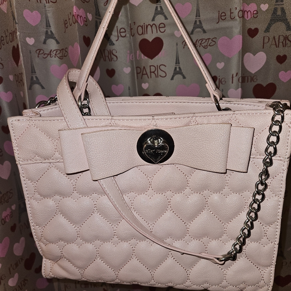 Betsey Johnson Quilt Heart Satchel ❤️ 💙 💜